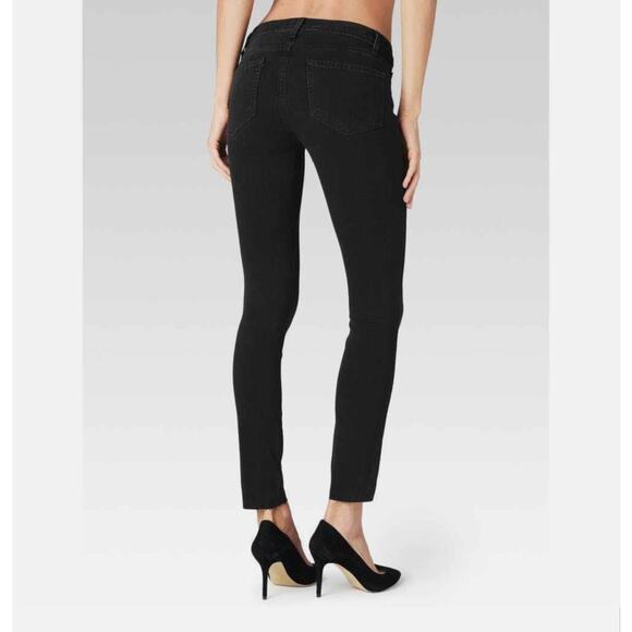 PAIGE Verdugo Ankle Raw Hem Midrise Skinny Jean With Stretch Black NWT Size‎ 24 - Picture 3 of 10